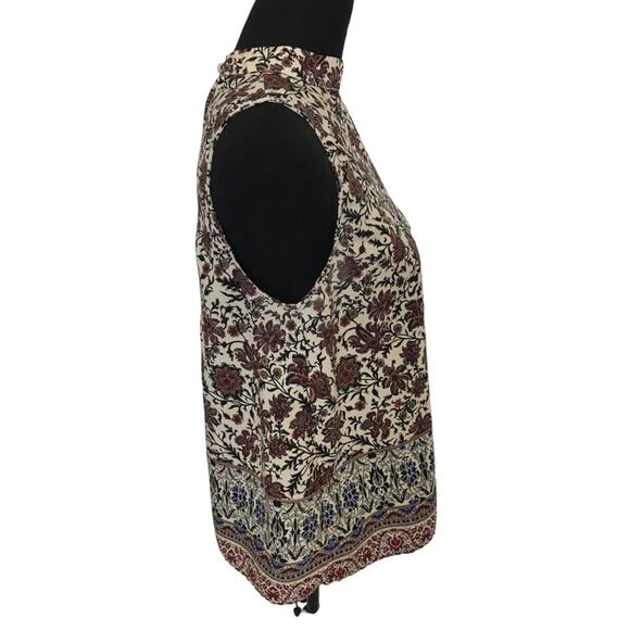 New ~ MONTEAU ~ Floral High Neck Tank Top~ Sz Med - Picture 2 of 4